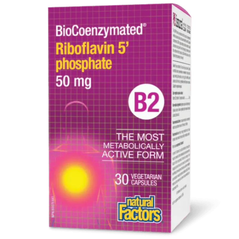 Natural Factors BioCoenzymated Riboflavin 5 Phosphate B2, 30 Vegetarian Capsules | 每天不同折扣, 全网最低价格 | 种类齐全的保健品店铺 VITASHOP, 只有你想不到,