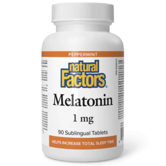 Natural Factors 내추럴 팩터스 멜라토닌 1 mg 페퍼민트, 90 설하 정제 | 매일 업데이트되는 특가 상품 | VITASHOP