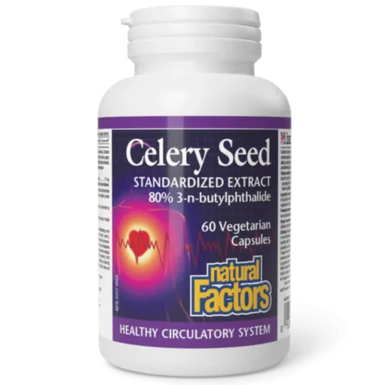 Extrait standardisé de graines de céleri, 60 capsules végétariennes | Safest & Easiest Shopping Vitamins Online | VITASHOP