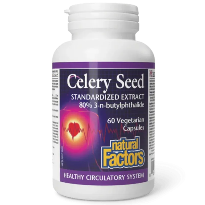 Natural Factors 내추럴 팩터스 셀러리 종자 표준화 추출물, 식물성 캡슐 60정 | 매일 업데이트되는 특가 상품 | VITASHOP