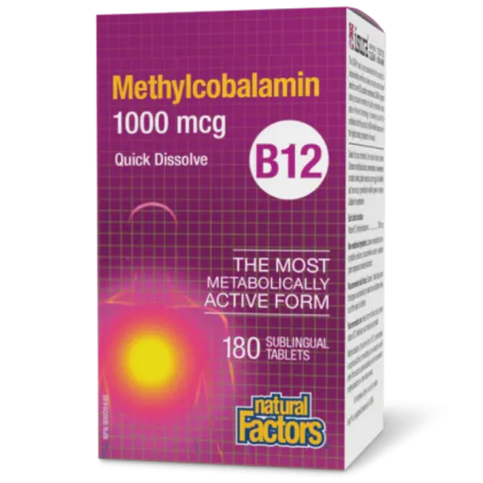 Natural Factors 내추럴 팩터스 B12 메틸코발라민 1000mcg, 설하 정제 180정 | 매일 업데이트되는 특가 상품 | VITASHOP