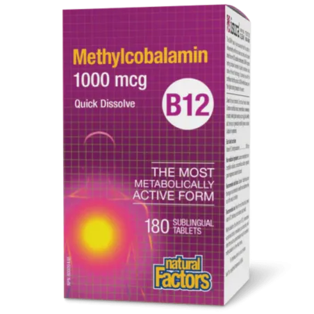 Natural Factors 내추럴 팩터스 B12 메틸코발라민 1000mcg, 설하 정제 180정 | 매일 업데이트되는 특가 상품 | VITASHOP