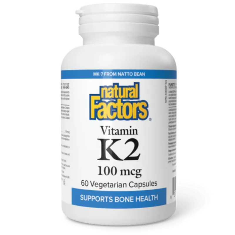 Natural Factors 내추럴 팩터스 비타민 K2 100mcg, 식물성 캡슐 60정 | 매일 업데이트되는 특가 상품 | VITASHOP