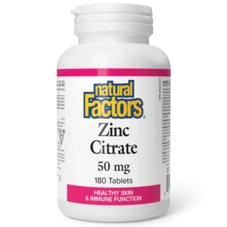 Natural Factors Zinc Citrate 50 mg, 180 Tablets | Unbeatable Prices, Daily Deals | VITASHOP