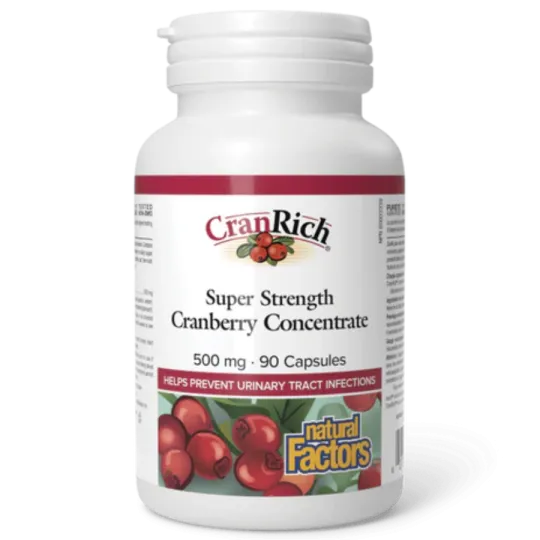 Natural Factors CranRich Super Strength Cranberry Concentrate 500 mg, 90 Capsules | Unbeatable Prices, Daily Deals | VITASHOP