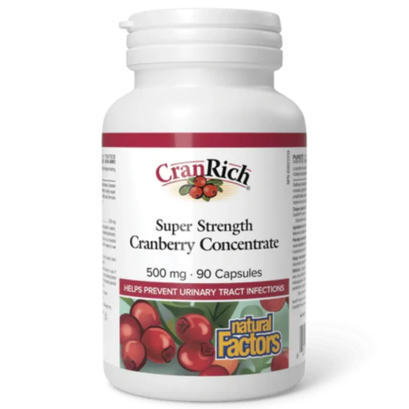 Natural Factors CranRich Super Strength Cranberry Concentrate 500 mg, 90 Capsules | Unbeatable Prices, Daily Deals | VITASHOP
