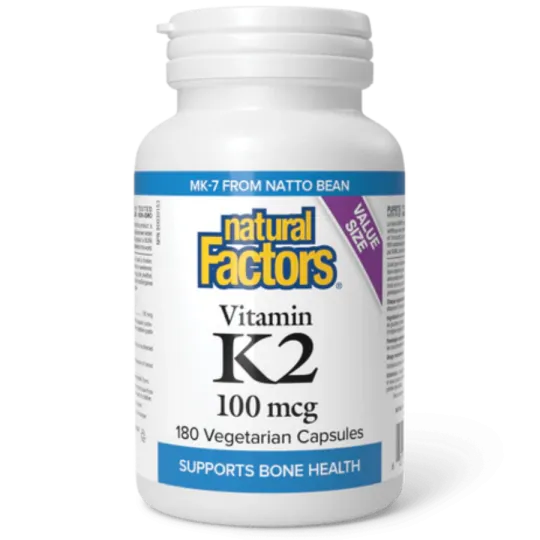Vitamin K2 100 mcg, 180 Vegetarian Capsules | Safest & Easiest Shopping Vitamins Online | VITASHOP