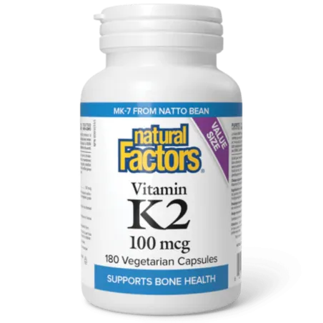 Vitamin K2 100 mcg, 180 Vegetarian Capsules | Safest & Easiest Shopping Vitamins Online | VITASHOP