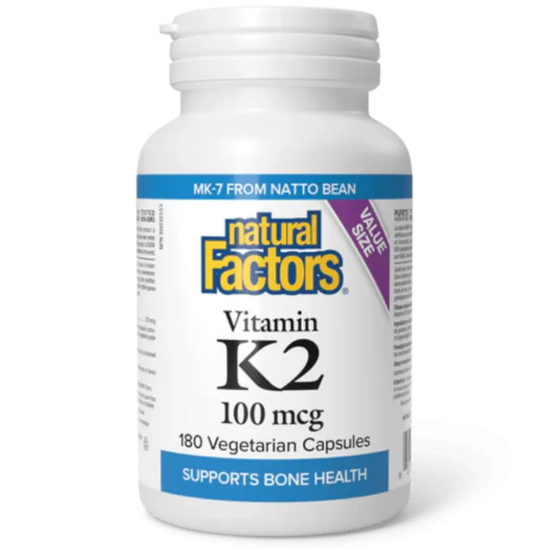Natural Factors 내추럴 팩터스 비타민 K2 100mcg, 식물성 캡슐 180정 | 매일 업데이트되는 특가 상품 | VITASHOP