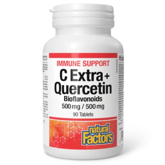 Natural Factors 내추럴 팩터스 C 엑스트라 + 케르세틴 바이오플라보노이드 500 mg / 500 mg, 90정 | 매일 업데이트되는 특가 상품 | VITASHOP
