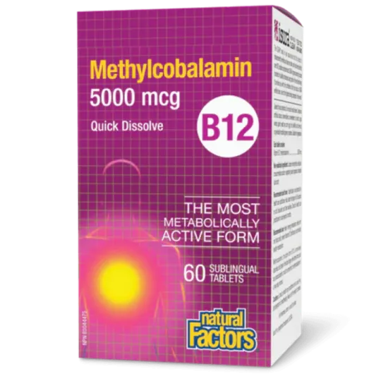 Natural Factors B12 Methylcobalamin 5000 mcg, 60 Sublingual Tablets | 每天不同折扣, 全网最低价格 | 种类齐全的保健品店铺 VITASHOP, 只有你想不到, 没有你买不到 !