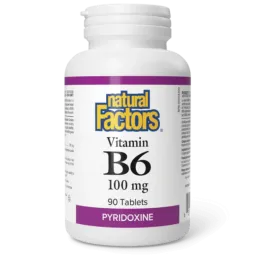 Natural Factors Vitamin B6 100 mg, 90 Tablets | Unbeatable Prices, Daily Deals | VITASHOP