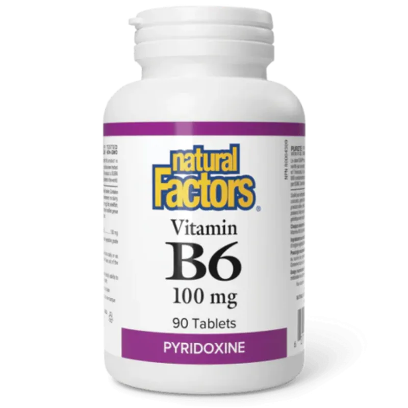 Natural Factors Vitamin B6 100 mg, 90 Tablets | Unbeatable Prices, Daily Deals | VITASHOP