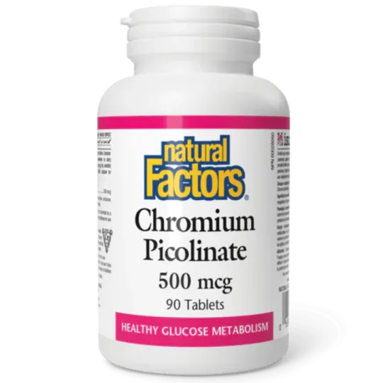 Natural Factors Chromium Picolinate 500 mcg, 90 Tablets | Unbeatable Prices, Daily Deals | VITASHOP