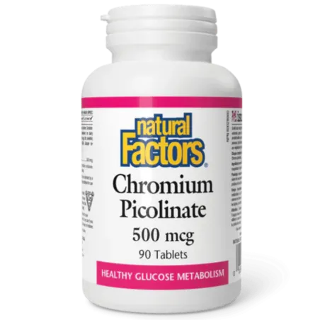 Natural Factors Chromium Picolinate 500 mcg, 90 Tablets | Unbeatable Prices, Daily Deals | VITASHOP