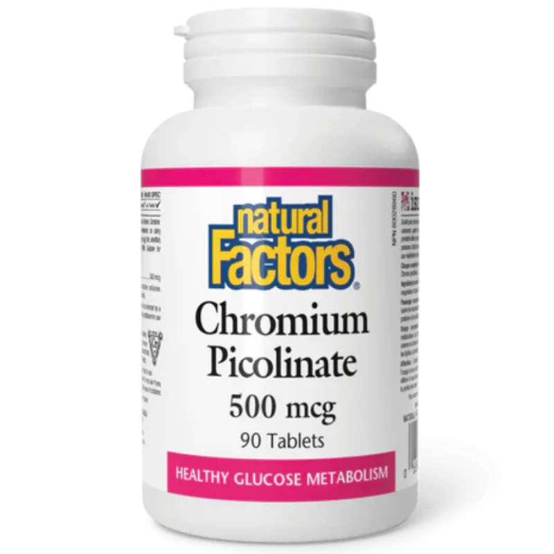 Natural Factors Chromium Picolinate 500 mcg, 90 Tablets | Unbeatable Prices, Daily Deals | VITASHOP