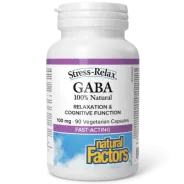 Natural Factors 내추럴 팩터스 스트레스 완화 100% 천연 GABA 100mg, 식물성 캡슐 90정 | 매일 업데이트되는 특가 상품 | VITASHOP