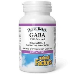 Natural Factors Stress-Relax 100% Natural GABA 100 mg, 90 Vegetarian Capsules | Unbeatable Prices, Daily Deals | VITASHOP