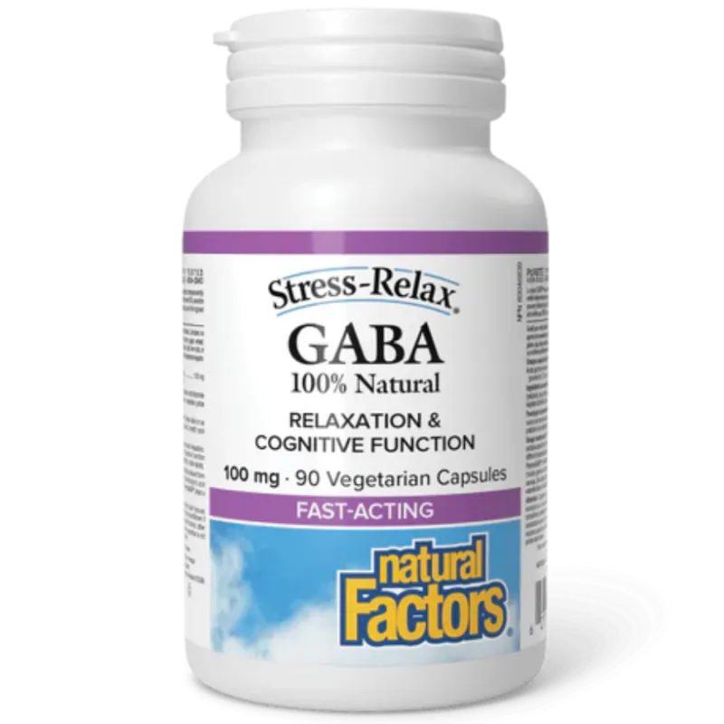 Natural Factors Stress-Relax 100% Natural GABA 100 mg, 90 Vegetarian Capsules | Unbeatable Prices, Daily Deals | VITASHOP