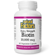 Natural Factors Biotin 10000 mcg Extra Strength, 60 Vegetarian Capsules | Unbeatable Prices, Daily Deals | VITASHOP