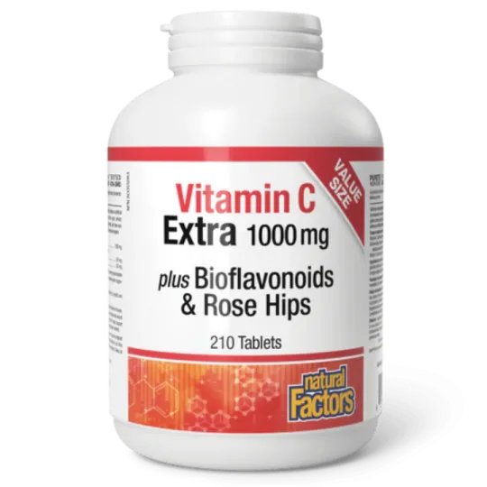 Natural Factors 내추럴 팩터스 비타민 C 1000mg 플러스 바이오플라보노이드 & 로즈힙, 210정 | 매일 업데이트되는 특가 상품 | VITASHOP