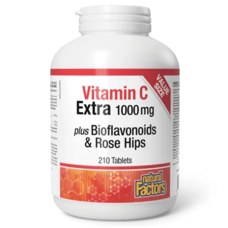 Natural Factors Vitamin C 1000 mg Plus Bioflavonoids & Rosehips, 210 Tablets | Unbeatable Prices, Daily Deals | VITASHOP