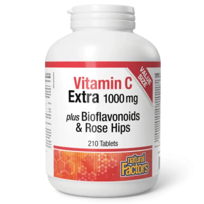 Natural Factors 내추럴 팩터스 비타민 C 1000mg 플러스 바이오플라보노이드 & 로즈힙, 210정 | 매일 업데이트되는 특가 상품 | VITASHOP