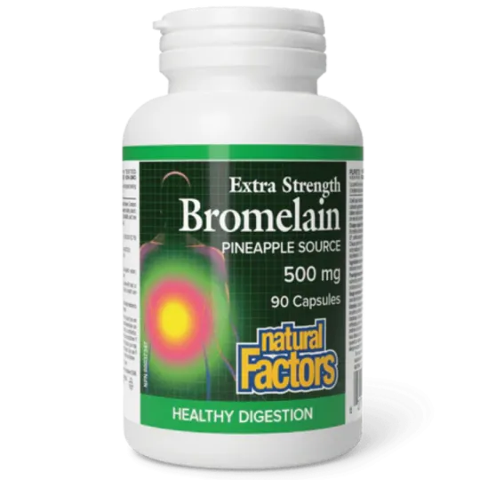 Natural Factors Extra Strength Bromelain 500 mg, 90 Capsules | Unbeatable Prices, Daily Deals | VITASHOP