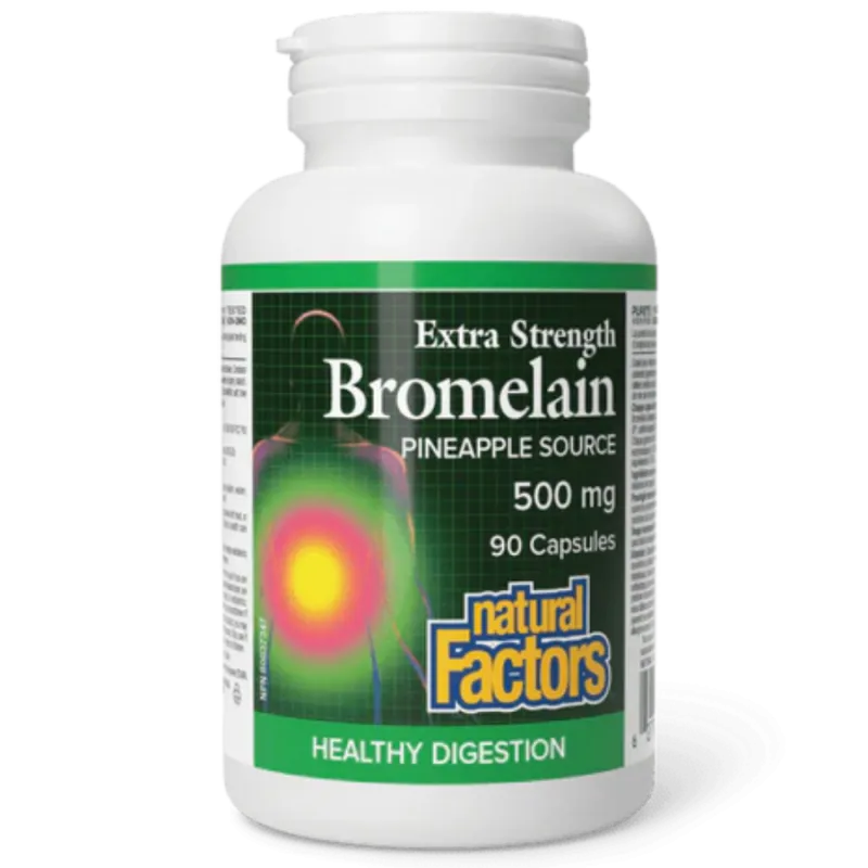 Natural Factors 내추럴 팩터스 엑스트라 스트렝스 브로멜라인 500 mg, 90 캡슐 | 매일 업데이트되는 특가 상품 | VITASHOP