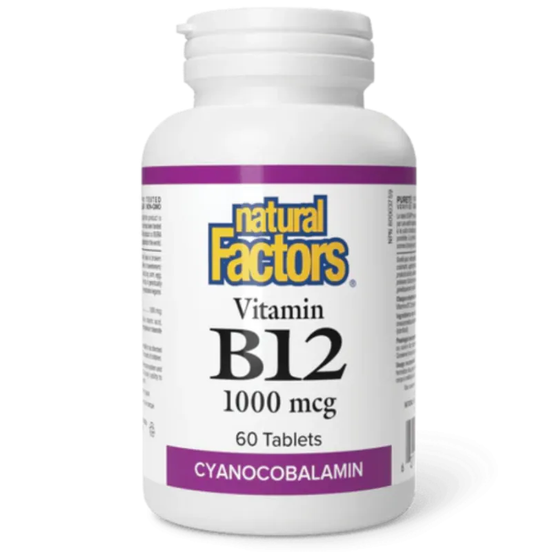 Natural Factors 내추럴 팩터스 비타민 B12 1000mcg, 60정 | 매일 업데이트되는 특가 상품 | VITASHOP