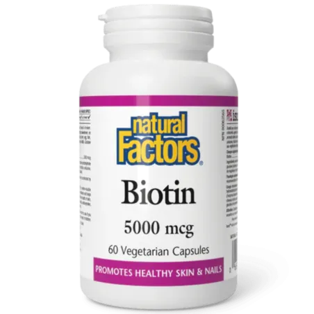 Natural Factors Biotin 5000 mcg, 60 Vegetarian Capsules | Unbeatable Prices, Daily Deals | VITASHOP