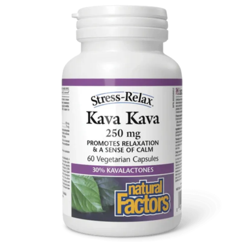 Stress-Relax Kava Kava 250 mg, 60 Capsules Végétariennes | Safest & Easiest Shopping Vitamins Online | VITASHOP