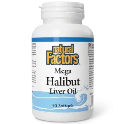 Natural Factors Mega Halibut Liver Oil, 90 Softgels | Unbeatable Prices, Daily Deals | VITASHOP