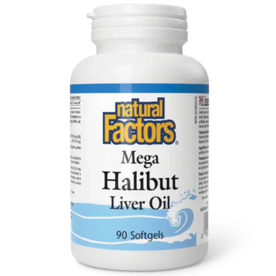 Natural Factors Mega Halibut Liver Oil, 90 Softgels | Unbeatable Prices, Daily Deals | VITASHOP