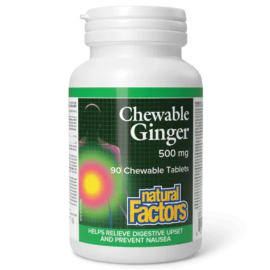 Natural Factors Chewable Ginger 500 mg, 90 Chewable Tablets | Unbeatable Prices, Daily Deals | VITASHOP