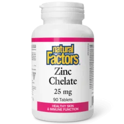 Natural Factors 내추럴 팩터스 아연 킬레이트 25mg, 90정 | 매일 업데이트되는 특가 상품 | VITASHOP