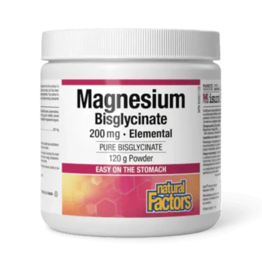 Natural Factors Magnesium Bisglycinate Pure 200 mg 120 g | Unbeatable Prices, Daily Deals | VITASHOP