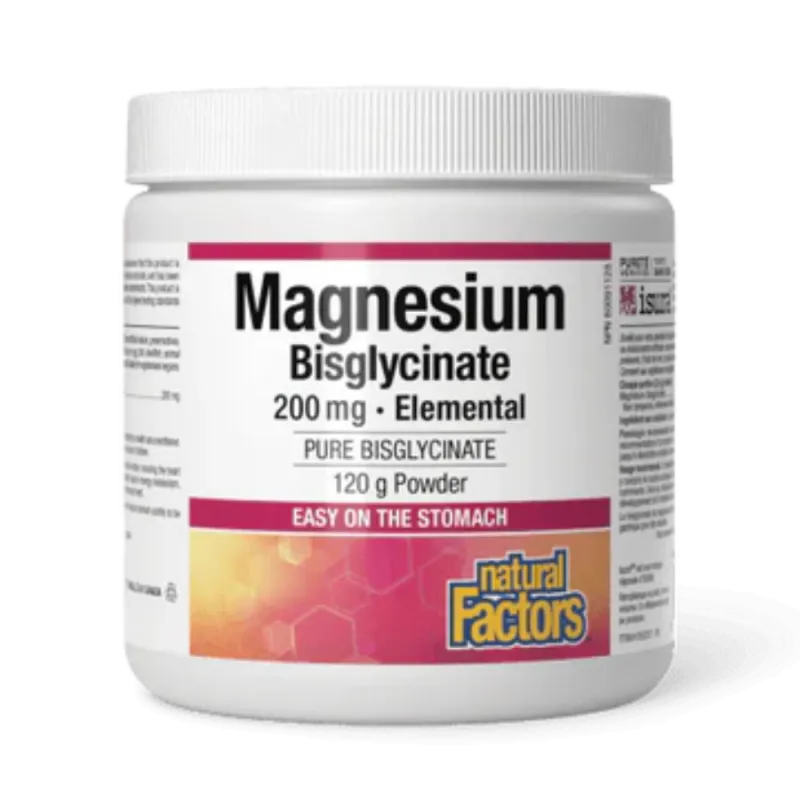 Natural Factors Magnesium Bisglycinate Pure 200 mg 120 g | Unbeatable Prices, Daily Deals | VITASHOP