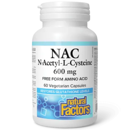 N-Acétyl-L-Cystéine 600 mg, 60 Capsules Végétariennes | Safest & Easiest Shopping Vitamins Online | VITASHOP