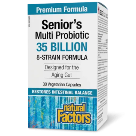 Senior’s Multi Probiotic 35 milliards de cultures probiotiques vivantes, 30 capsules végétariennes | Safest & Easiest Shopping V