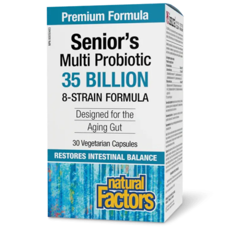 Senior’s Multi Probiotic 35 milliards de cultures probiotiques vivantes, 30 capsules végétariennes | Safest & Easiest Shopping V