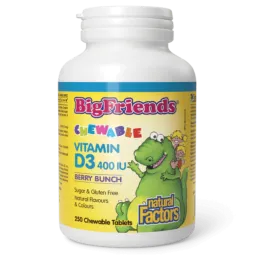 Natural Factors Big Friends Chewable Vitamin D3 400 IU, Berry Bunch, 250 Chewable Tablets | Unbeatable Prices, Daily Deals | VIT