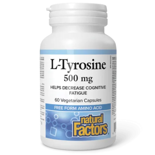 L-Tyrosine 500 mg, 60 Capsules Végétariennes | Safest & Easiest Shopping Vitamins Online | VITASHOP