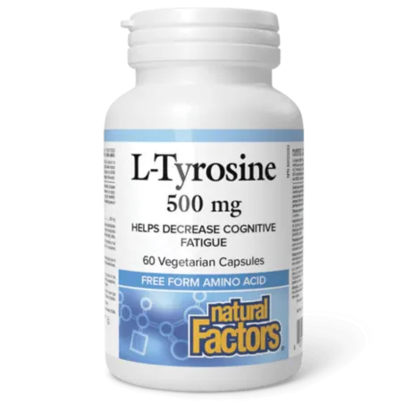 Natural Factors L-Tyrosine 500 mg, 60 Vegetarian Capsules | Unbeatable Prices, Daily Deals | VITASHOP