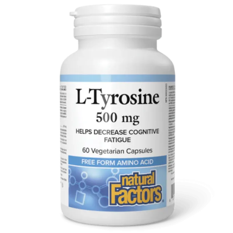 Natural Factors 내추럴 팩터스 L-티로신 500mg, 식물성 캡슐 60정 | 매일 업데이트되는 특가 상품 | VITASHOP
