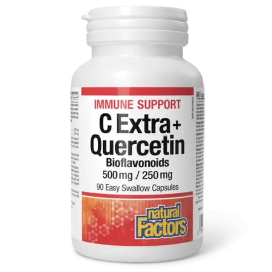 Natural Factors C Extra + Quercetin Bioflavonoids 500 mg / 250 mg, 90 Easy Swallow Capsules | 每天不同折扣, 全网最低价格 | 种类齐全的保健品店铺 VITASH