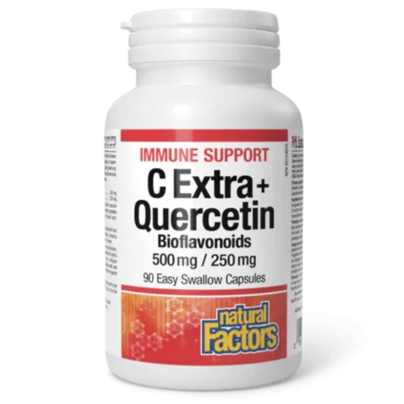 Natural Factors C Extra + Quercetin Bioflavonoids 500 mg / 250 mg, 90 Easy Swallow Capsules | 每天不同折扣, 全网最低价格 | 种类齐全的保健品店铺 VITASH