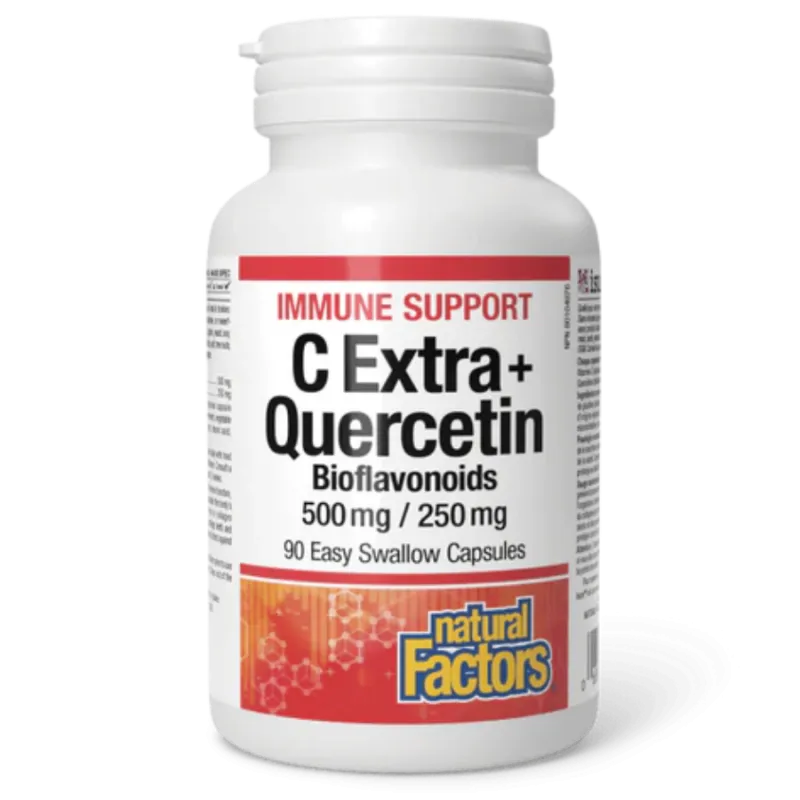 Natural Factors C Extra + Quercetin Bioflavonoids 500 mg / 250 mg, 90 Easy Swallow Capsules | 每天不同折扣, 全网最低价格 | 种类齐全的保健品店铺 VITASH