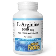 L-Arginine 1000 mg, 90 Comprimés | Safest & Easiest Shopping Vitamins Online | VITASHOP
