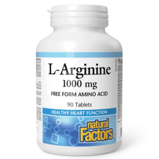 Natural Factors L-Arginine 1000 mg, 90 Tablets | Unbeatable Prices, Daily Deals | VITASHOP